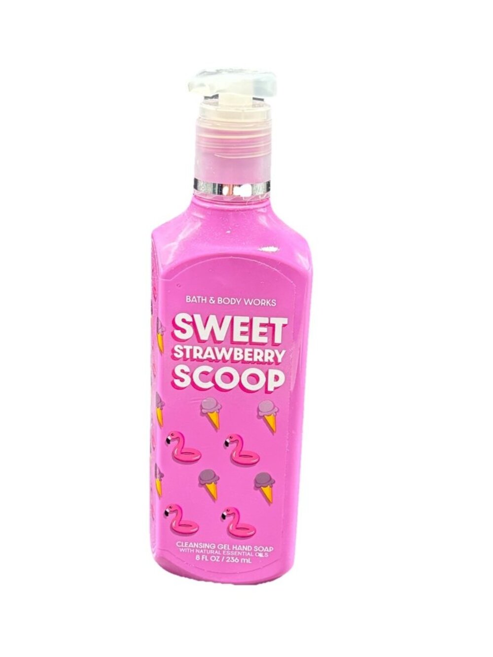 Bath & Body Works Strawberry Sweet Scoop Cleansing Gel Hand Soap 8 oz Summer Fun